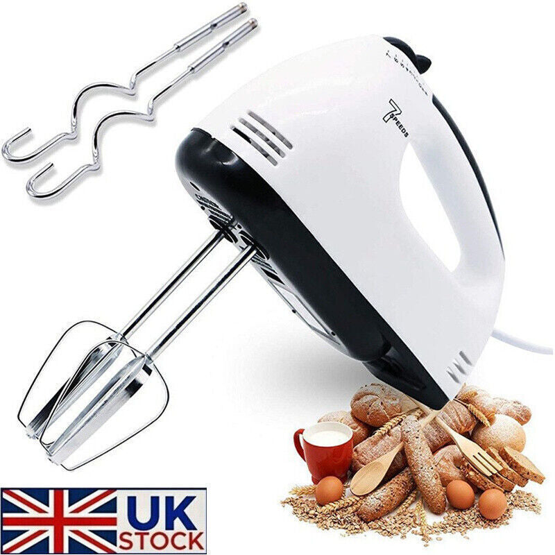 7-Speed Electric Handheld Mixer – Food Blender & Whisk for Eggs, Cakes & More