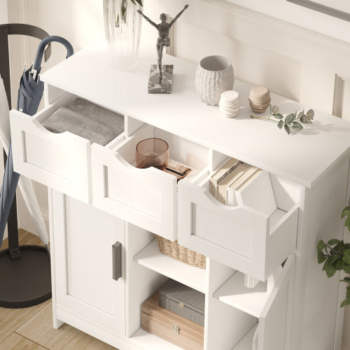 Wooden Storage Cabinet with Drawers & Shelves – Versatile Accent Cabinet for Bedroom, Living Room & Bathroom