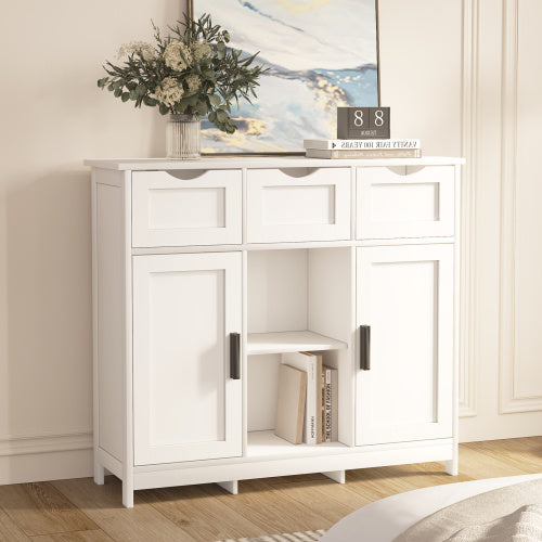 Wooden Storage Cabinet with Drawers & Shelves – Versatile Accent Cabinet for Bedroom, Living Room & Bathroom