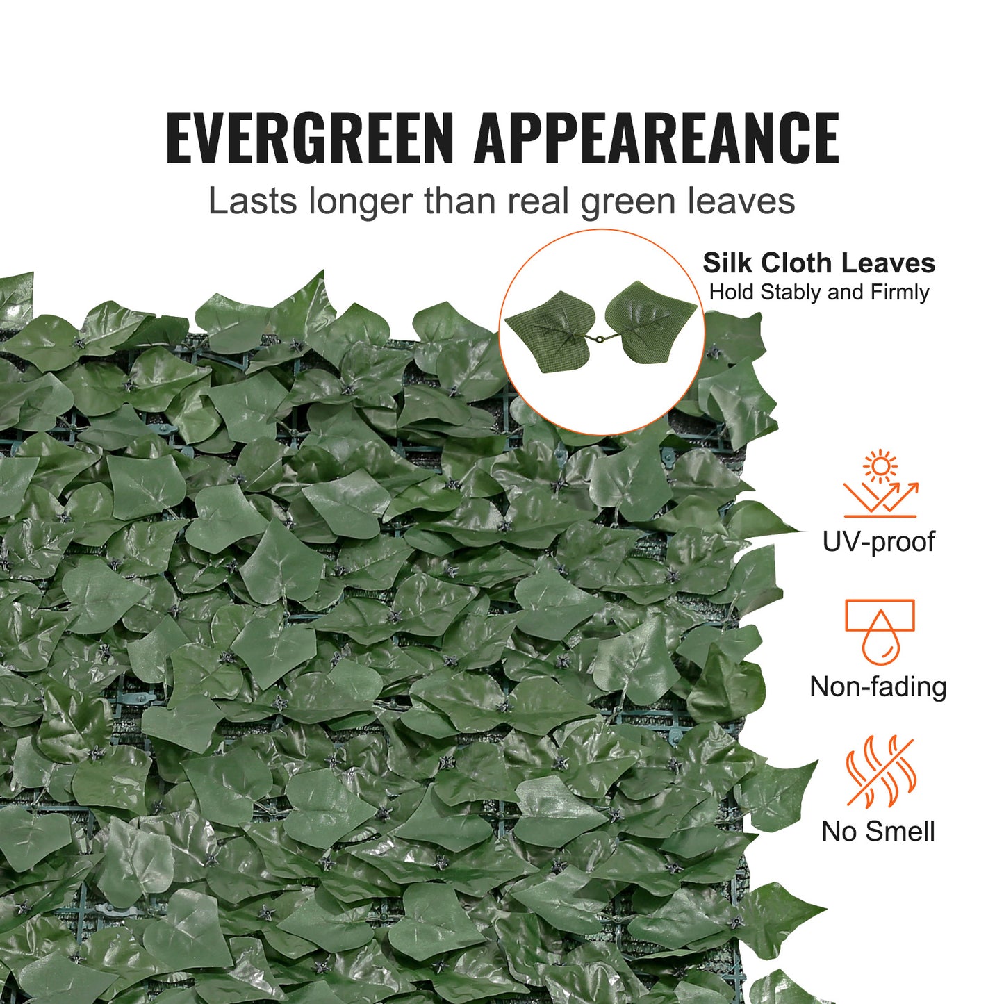 VEVOR Ivy Privacy Fence – 96x72" Artificial Greenery Wall Panel with Mesh Backing for Outdoor Decor