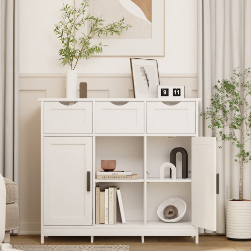 Wooden Storage Cabinet with Drawers & Shelves – Versatile Accent Cabinet for Bedroom, Living Room & Bathroom