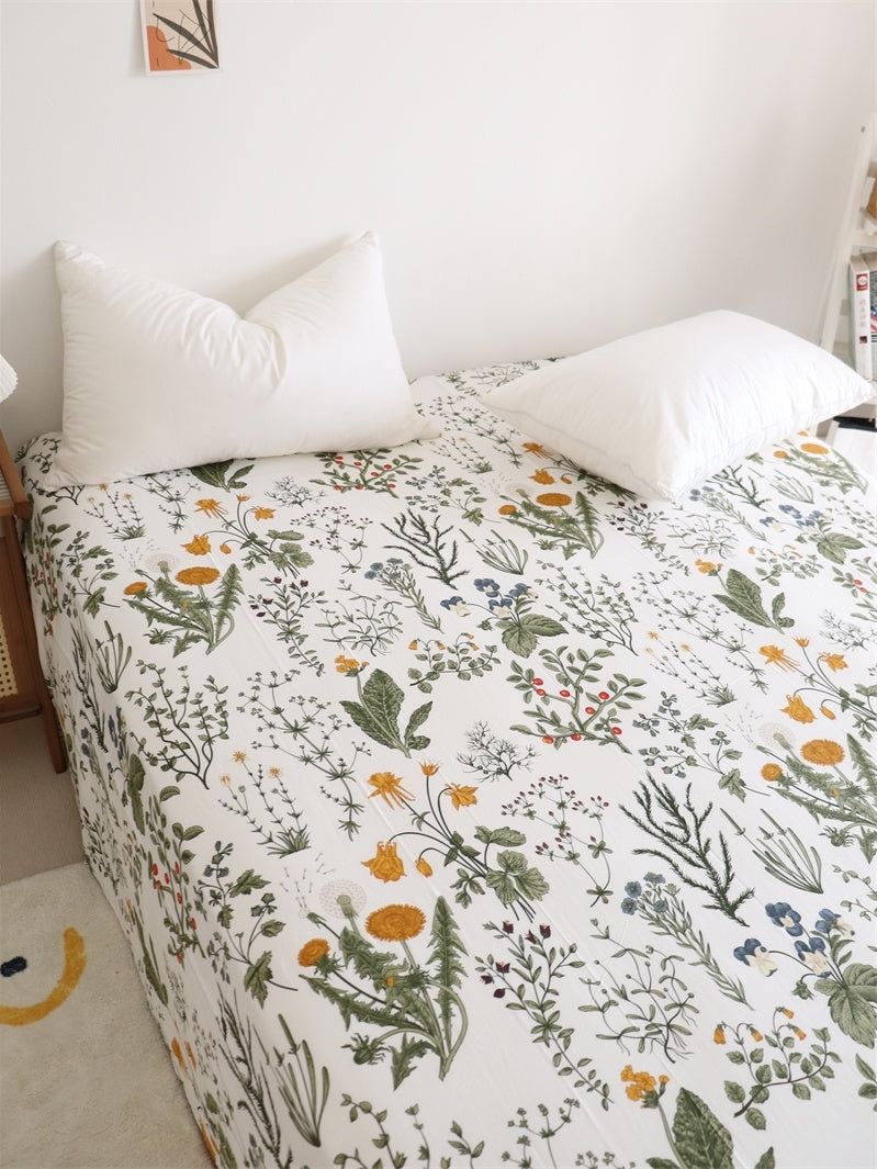Dandelion Floral 100% Cotton Bed Sheet/Duvet Set – Soft & Breathable Bedding