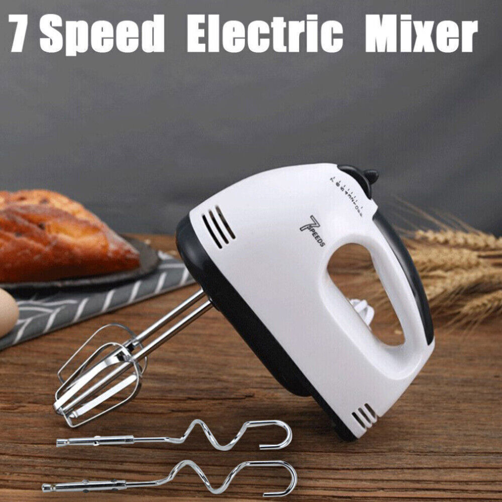 7-Speed Electric Handheld Mixer – Food Blender & Whisk for Eggs, Cakes & More