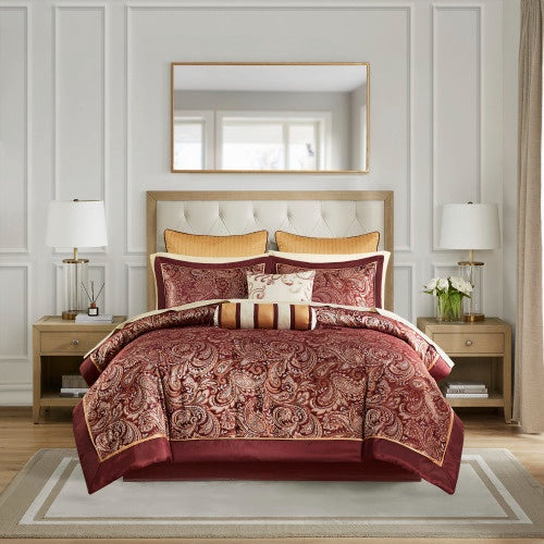 12-Piece Black Queen Comforter Set with Cotton Bed Sheets – Complete Bedding Ensemble